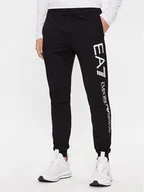 Spodnie sportowe męskie - EA7 Emporio Armani Spodnie dresowe 7M000571 AF13512 MC001 Czarny Regular Fit - miniaturka - grafika 1
