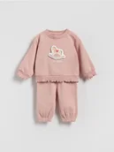 Komplety dla niemowląt - Reserved - Bawełniany komplet z naszywką - brudny róż - miniaturka - grafika 1