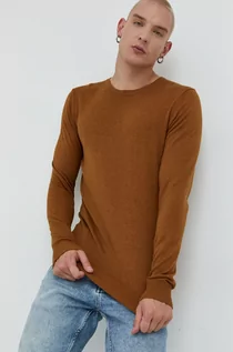Swetry męskie - Jack & Jones sweter męski kolor brązowy lekki - grafika 1