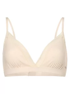 sloggi - Damski biustonosz typu bralette  GO Ribbed, beżowy|biały - Biustonosze - miniaturka - grafika 1