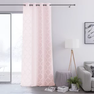 AmeliaHome Firanka Delva Pleat różowy, 140 x 250 cm - Firany - miniaturka - grafika 1
