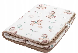 Bonjour Cherie Kocyk średni 75/100 Koniki Minky Beige - Koce i narzuty dla dzieci - miniaturka - grafika 1