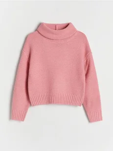 Reserved - Sweter z szerokim golfem - fioletowy - Swetry dla dziewczynek - miniaturka - grafika 1