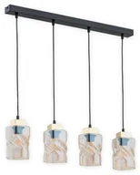 Lampy sufitowe - Lemir Meru listwa 4 pł. / czarny matowy + złoty + bursztyn O2964 W4 CZA + ZL O2964 W4 CZA + ZL - miniaturka - grafika 1