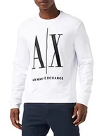 Bluzy męskie - Armani Exchange Bluza męska Icon Sweat, biały, M - miniaturka - grafika 1
