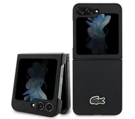 Etui i futerały do telefonów - Lacoste LCHCZF5PVCK Hardcase Iconic Petit Pique do Samsung Galaxy Z Flip5 Czarny - miniaturka - grafika 1
