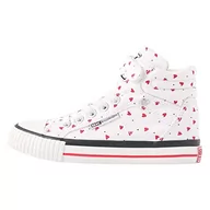 Buty dla dziewczynek - British Knights Dee sneakersy dziewczęce, Białe kropki, czerwone serca, 24 EU - miniaturka - grafika 1