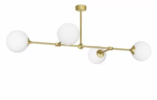 Złota długa lampa wisząca 4 kule białe GP-S4P - Lampy sufitowe - miniaturka - grafika 1