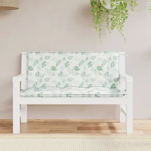 vidaXL Poduszki na ławkę ogrodową, 2 szt., wzór w liście, 120x50x7 cm - Poduszki na krzesła - miniaturka - grafika 1