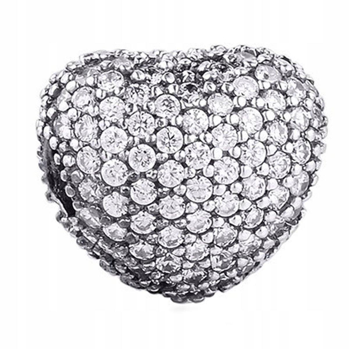 Charms Srebrny Serce Cyrkonie Serduszko z Cyrkoniami Kryształ SREBRO 925