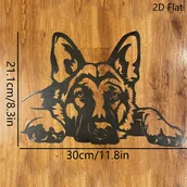 Rękodzieło - TEMU 2D Płaski, 1 szt. Metalowa Ozdoba Ścienna Owczarek Niemiecki, Laserowo Grawerowana Nowoczesna Rzemiosło Naturalny Dekor Domowy do Korytarza - miniaturka - grafika 1