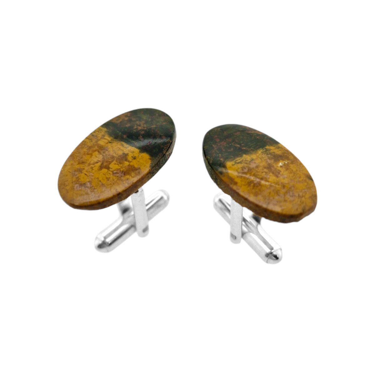 Spinki do mankietów Jaspis oceaniczny (S1145) Srebro [925]