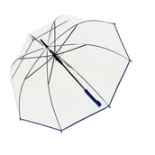 Parasole - Parasol damski Derby Hit Long półautomatyczny długi transparentny z niebieską oblamówką - miniaturka - grafika 1