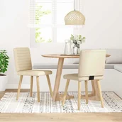 Krzesła - vidaXL Krzesła stołowe, 2 szt., kremowe, obite tkaniną - miniaturka - grafika 1