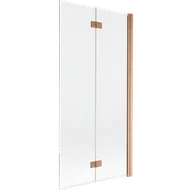 Parawany nawannowe - Mexen Mist parawan nawannowy 2-skrzydłowy prawy 90 x 150 cm, transparent, miedź szczotkowana - 8A9-090-002-65-00-P - miniaturka - grafika 1