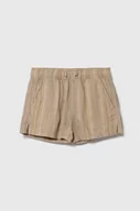 Spodnie i spodenki dla chłopców - Abercrombie & Fitch szorty lniane dziecięce kolor beżowy regulowana talia - miniaturka - grafika 1