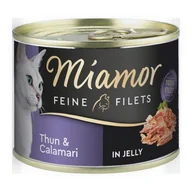 Mokra karma dla kotów - Miamor Feine Filets w galarecie Tuńczyk z kalmarami 24x185 g - miniaturka - grafika 1