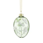 Wielkanoc - Bombka jajko wielkanocne zielone z koralikami 9 cm - miniaturka - grafika 1