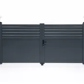 Bramy garażowe - Brama skrzydłowa 3m CASANOOV CARPATIA H.140 aluminium w kolorze szarym - miniaturka - grafika 1