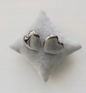 Kolczyki - KOLCZYKI DUŻE SREBRNE SERCA SERCE STAL ZATYCZKA - miniaturka - grafika 1