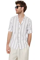 Koszule męskie - TRENDYOL MAN MĘSKA KOSZULA CASUAL BIAŁA W PASKI Z DŁUGIM RĘKAWEM L 5DA - miniaturka - grafika 1