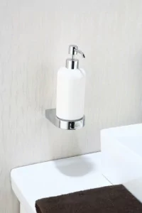 Blue Water LIW-56072 materiał mosiądz wykończenie chrom biały pojemnik dozwnika wykonany z porcelany - Mydelniczki i dozowniki mydła - miniaturka - grafika 1