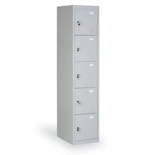 Szafka ubraniowa ze schowkami, 5 schowków, drzwi szare, zamek cylindryczny - Szafki biurowe - miniaturka - grafika 1