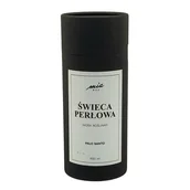 Świece - Świeca perłowa 650 ml wosk roślinny, biały, Palo Santo - miniaturka - grafika 1