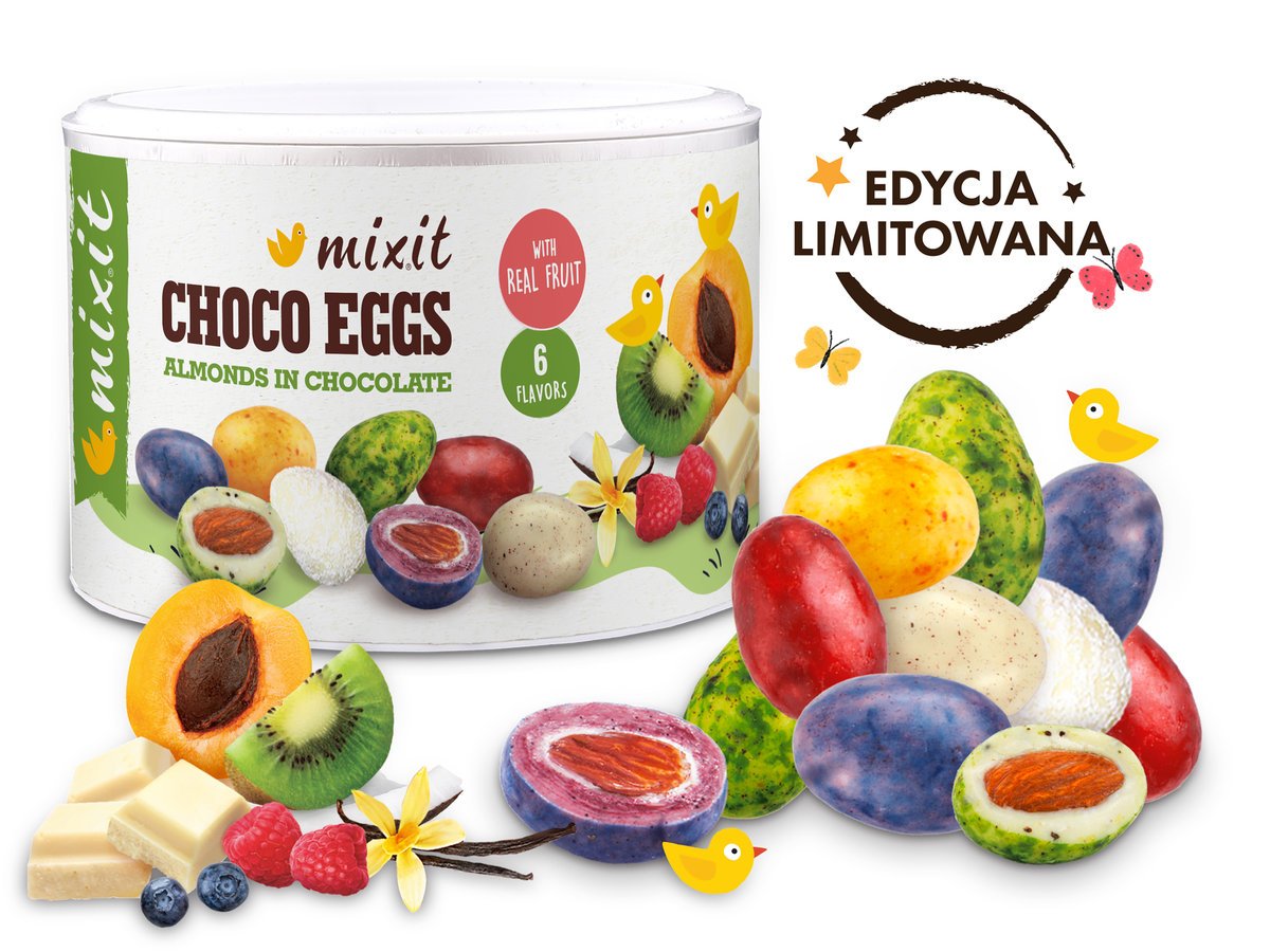 Wielkanocne Jajeczka Mixit 240g – Migdały w Czekoladzie, 6 Smaków!