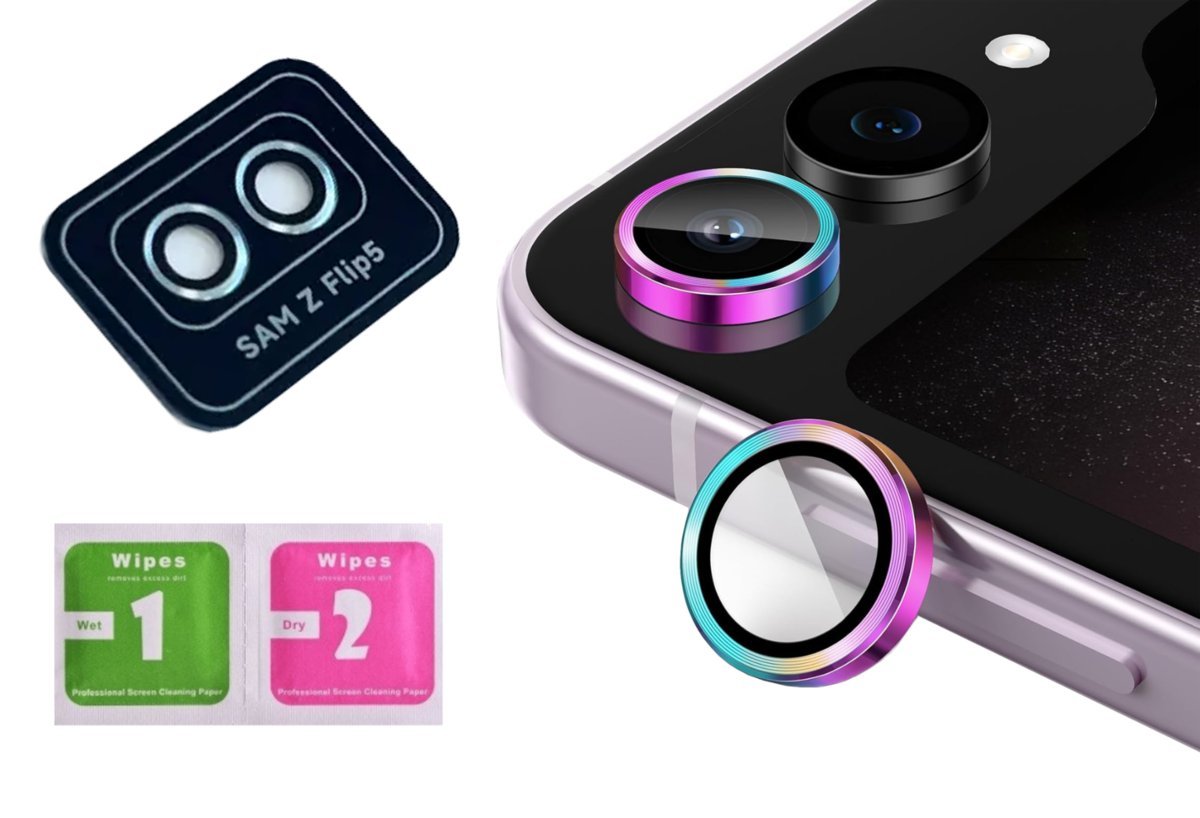 Szkło na aparat do SAMSUNG GALAXY Z FLIP 5 kolorowy ring ochrona obiektywu