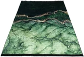 Dywany - Ciemnozielony Dywan Z Frędzlami Do Salonu Glamour K0-P49 - miniaturka - grafika 1