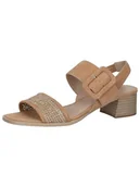 Moda i Uroda OUTLET - Caprice Damskie sandały 9-28203-42 z obcasem, BARK Comb, 42 EU, Grzebień korowy, 42 EU - miniaturka - grafika 1