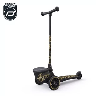 Scootandride, Highwaykick 2 Lifestyle, Hulajnoga trójkołowa, balansowa z zamykanym schowkiem 2+ Black & Gold, Edycja Limitowana - Hulajnogi - miniaturka - grafika 1