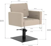 Fotele fryzjerskie - Gabbiano fotel fryzjerski Vitoria szarobeżowy - miniaturka - grafika 1