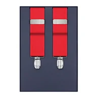 Dodatki do ubrań - Szelki do spodni czerwone z fakturą gładkie EM - EM Men's Accessories - miniaturka - grafika 1