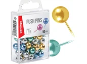 Pinezki - Pinezki główki Berlingo kolorowe metalizowane 50 sztuk - miniaturka - grafika 1