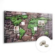 Tablice i flipcharty - Magnetyczna Tablica z Magnesami - 120x60 cm, Mapa świata cegła - miniaturka - grafika 1