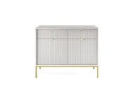 Komody - Komoda Delicious ryflowana szara złote nogi - miniaturka - grafika 1