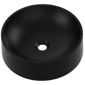 Umywalki - Axis Umywalka MAUN 40 nablatowa granitowa czarno złota - miniaturka - grafika 1