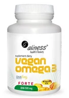 Witaminy i minerały - Aliness Vegan Omega 3 FORTE DHA 500mg (Olej z mikroalg) 60 Kapsułek wegańskich - miniaturka - grafika 1