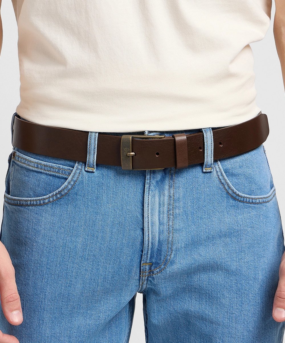 Pasek Lee LEATHER BELT LOGO BUCKLE 112331209 LP655024 Dark Brown 85