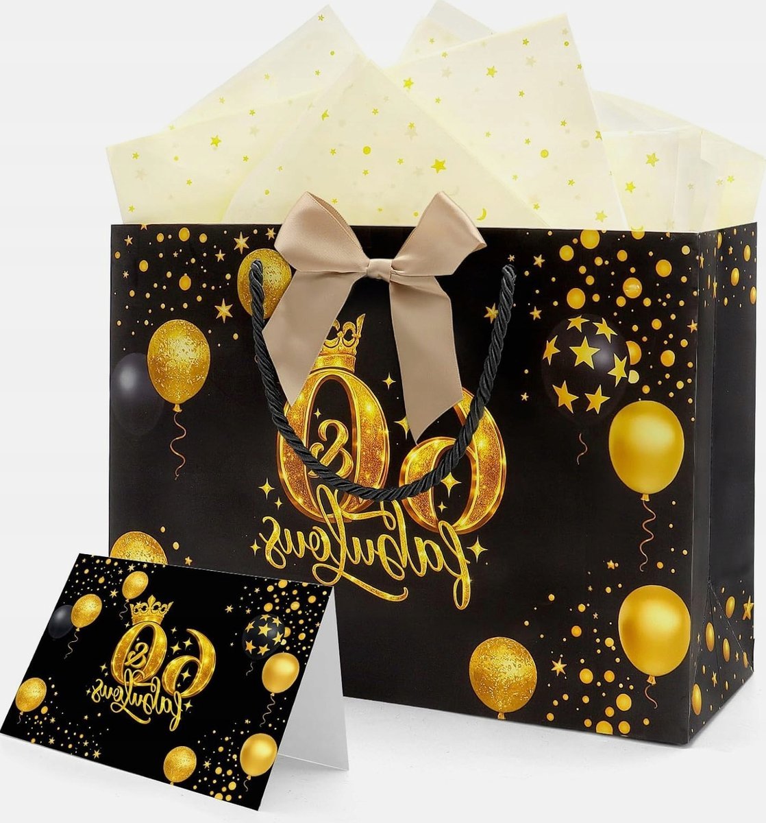 TOREBKA PREZENTOWA ZESTAW 50X70CM ELEGANCKA PAPIER DEKORACYJNY WSTĄŻKA