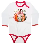 Body dla niemowląt - Body dziecięce Patchworkowa Dynia W Kratkę Kwiaty Dzień Dyni 86/92 - miniaturka - grafika 1