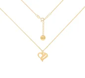 Naszyjniki - Pozłacany choker pancerka z sercem - miniaturka - grafika 1