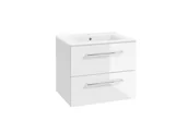 Szafki łazienkowe - Szafka wisząca z umywalką zestaw Intenso 61x46 cm biały Sensea - miniaturka - grafika 1