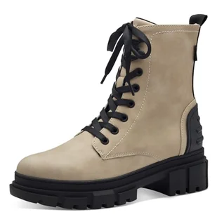 s.Oliver Damskie sztyblety Lace Boot Flat 5-25220-41, beżowy, 37 EU - Botki damskie - miniaturka - grafika 1