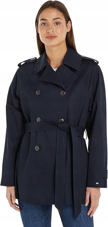 TOMMY HILFIGER PŁASZCZ DAMSKI TRENCZ MIĘKKO OTULAJĄCY 46 J9A