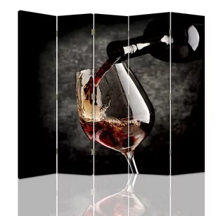 Parawan pokojowy FEEBY, Wino czerwone, Obrotowy 180x170cm 5-częściowy - Parawany - miniaturka - grafika 1