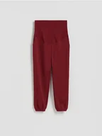 Spodnie damskie - Reserved - Bawełniane spodnie jogger - bordowy - miniaturka - grafika 1