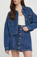 Spódnice - Pepe Jeans spódnica jeansowa WINNIE LOGO kolor granatowy mini rozkloszowana - miniaturka - grafika 1